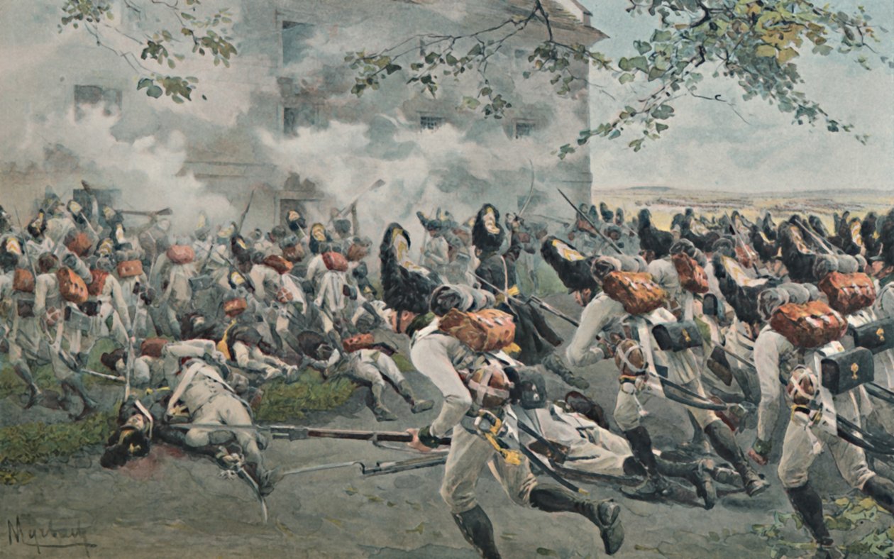 Difesa del granaio a Essling, 1809, 1896 da Unbekannt