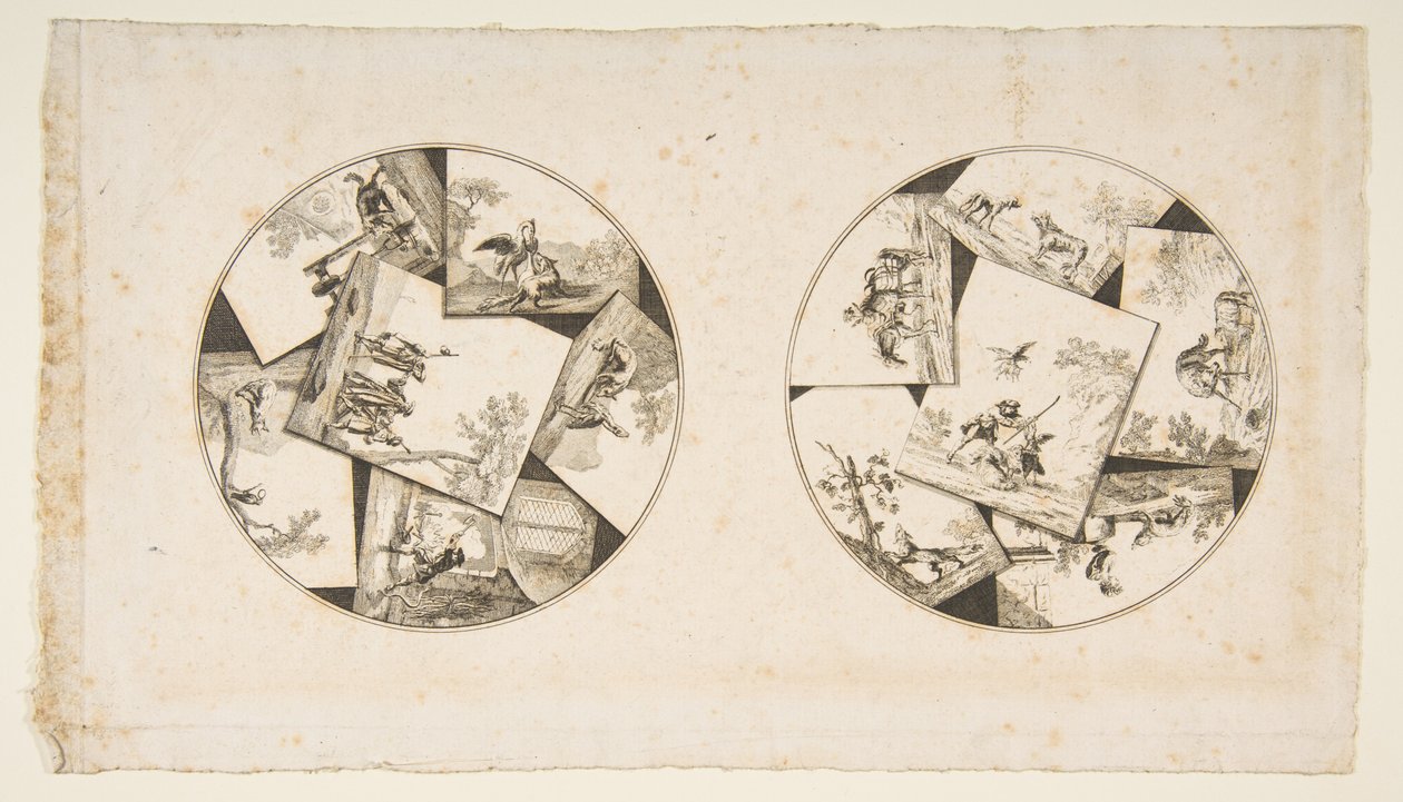 Disegni per piatti tratti dalle illustrazioni di Oudry per le Favole di La Fontaine, dopo il 1755 da Unbekannt