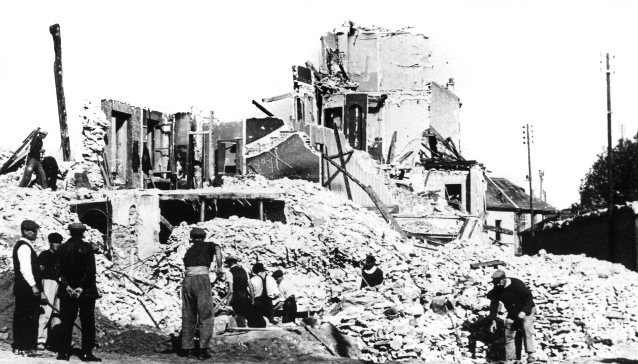 Edificio distrutto, liberazione della Francia, St Cyr, agosto 1944 da Unbekannt