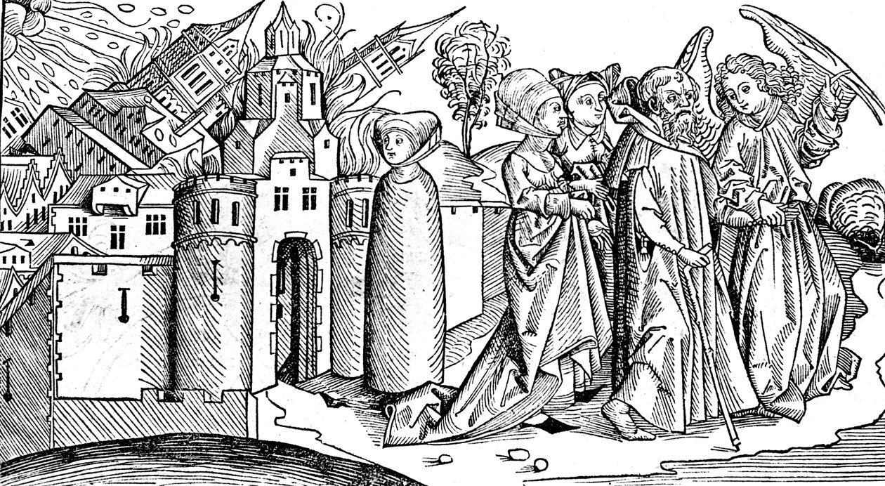 Distruzione di Sodoma e Gomorra per terremoto, 1493 da Unbekannt