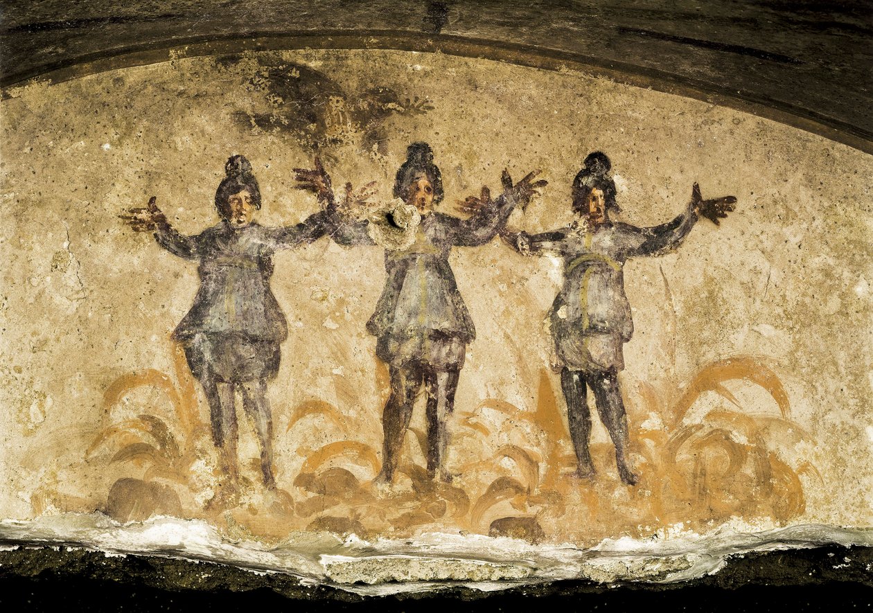 Dettaglio di un affresco dalle Catacombe di Priscilla, 2° o 3° secolo d.C. da Unbekannt