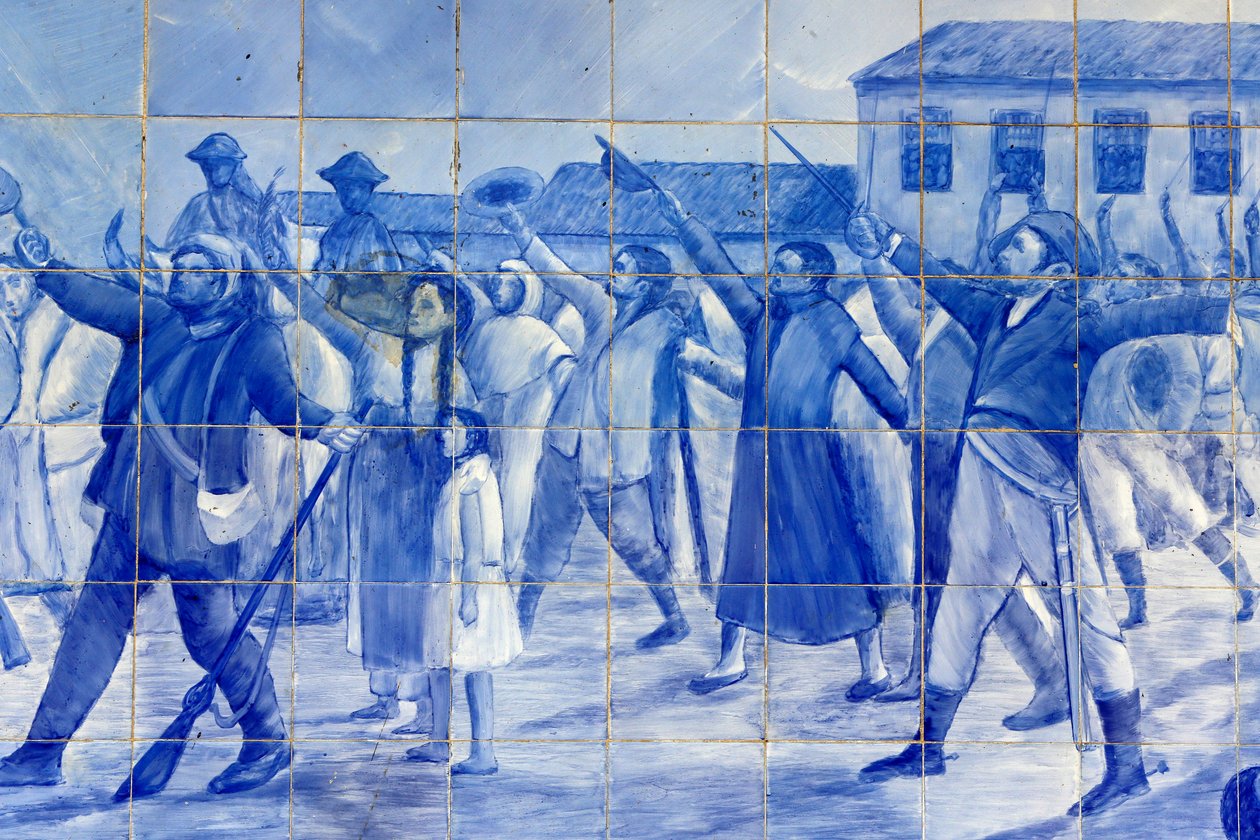 (dettaglio) Mosaico raffigurante il popolo di Cachoeira che acclama il Principe Pedro, che guidò il Brasile all