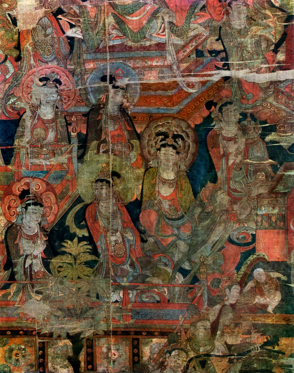 Dettaglio di un quadro del Paradiso, cinese, dinastia Tang, 618-907, 1925 da Unbekannt