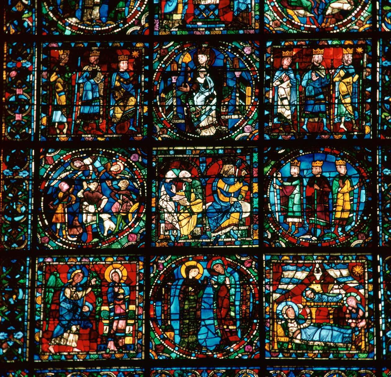 (dettaglio) della Grande Finestra Ovest della Cattedrale di Chartres, 12° secolo da Unbekannt