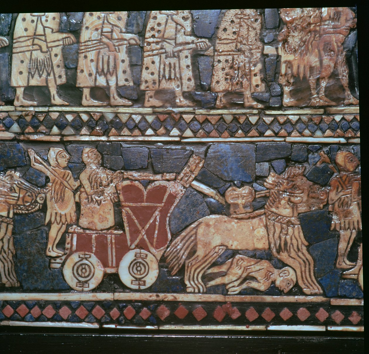 (dettaglio) dello Stendardo di Ur, mostrando un Carro da Guerra Sumero, Iraq meridionale, circa 2600-2400 a.C. da Unbekannt