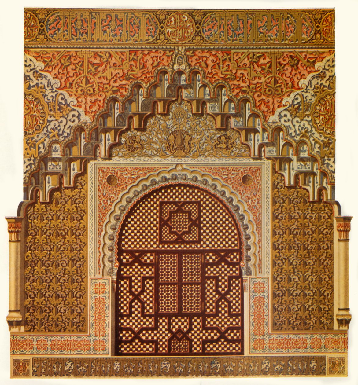 Dettaglio delle finestre laterali nella Sala delle Due Sorelle, 1907 da Unbekannt