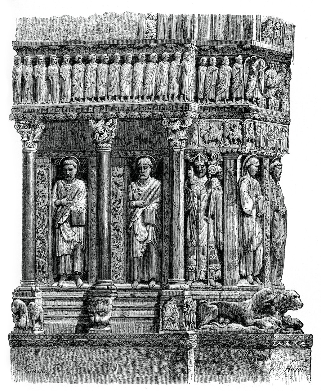 (dettaglio) del portale di San Trofimo, Arles, 12° secolo da Unbekannt