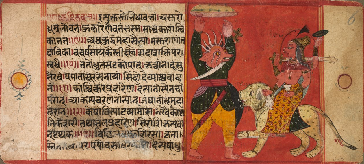 Devi che attacca un demone, c. 1630 da Unbekannt