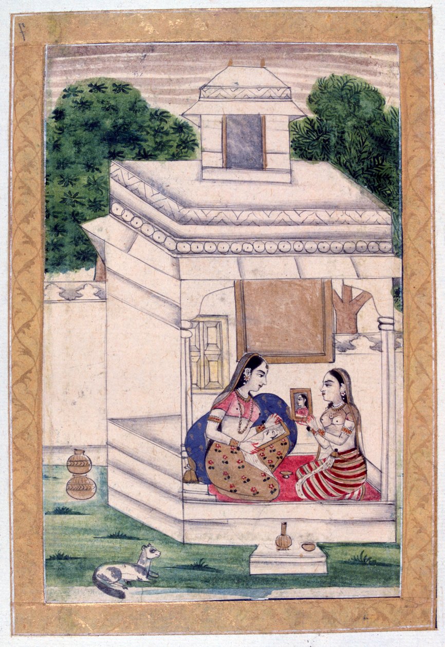 Dhanashri Ragini, Album Ragamala, Scuola del Rajasthan, XIX secolo da Unbekannt
