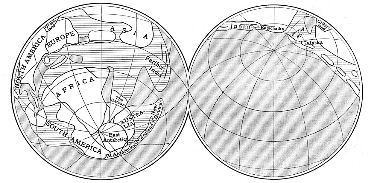 Diagramma della Terra durante il periodo Carbonifero, 1922 da Unbekannt