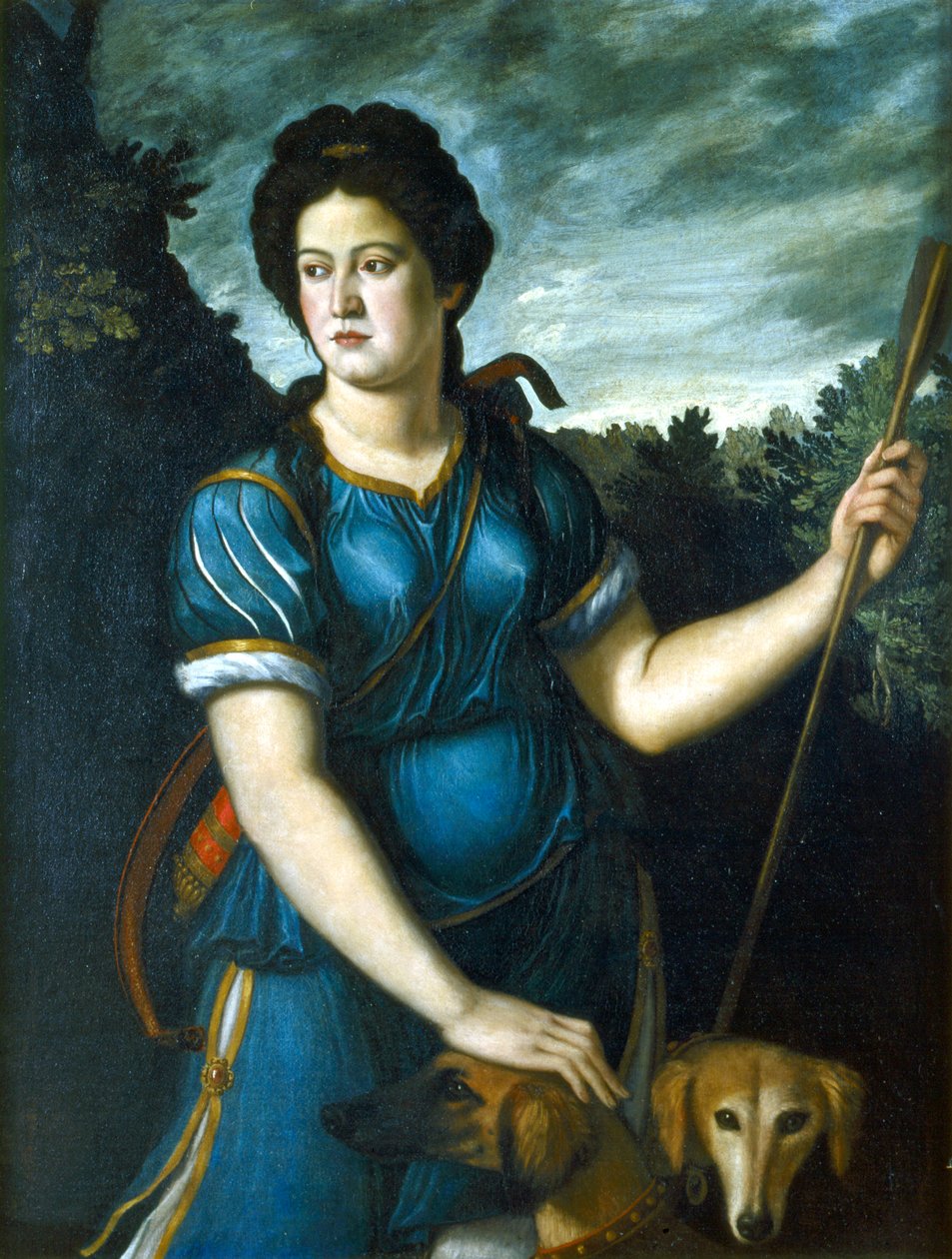 Diana la Cacciatrice con i suoi due cani, XVI secolo da Unbekannt
