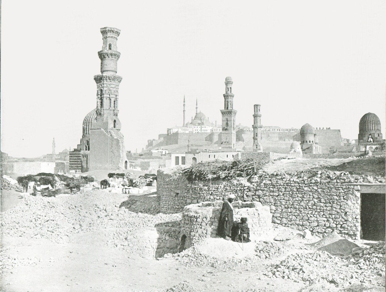 Vista lontana della Cittadella, Il Cairo, Egitto da Unbekannt