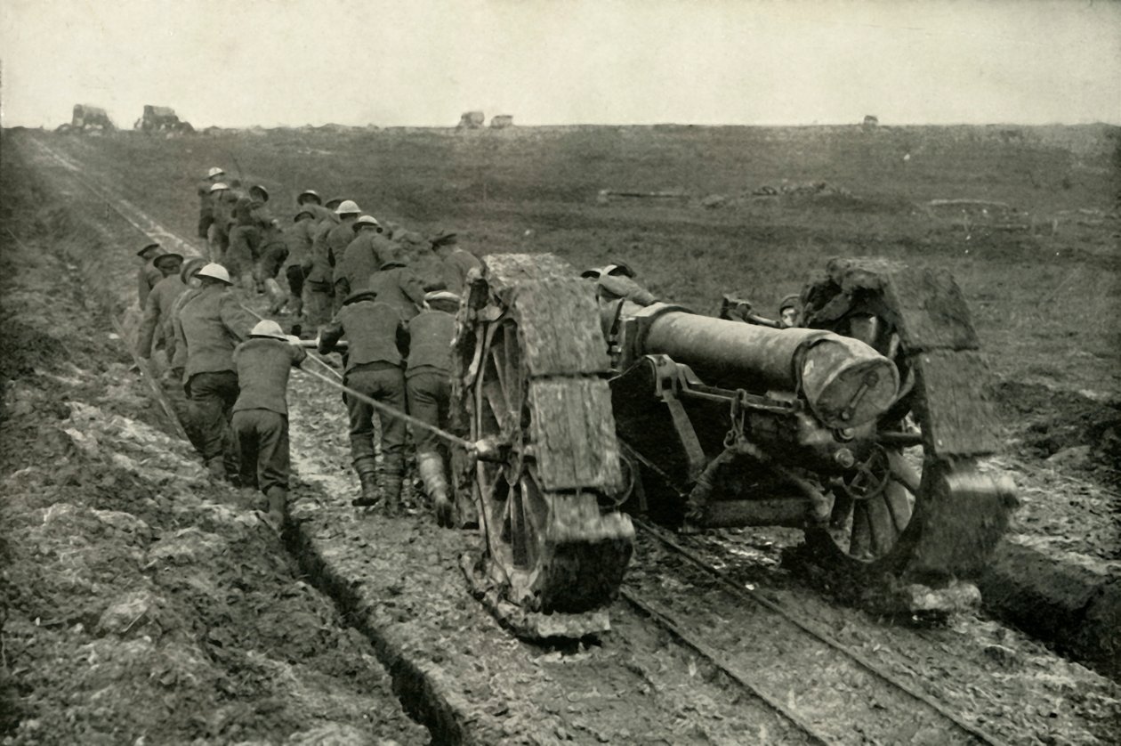 Trascinando i Cannoni a Nuove Posizioni Avanzate, 1919 da Unbekannt