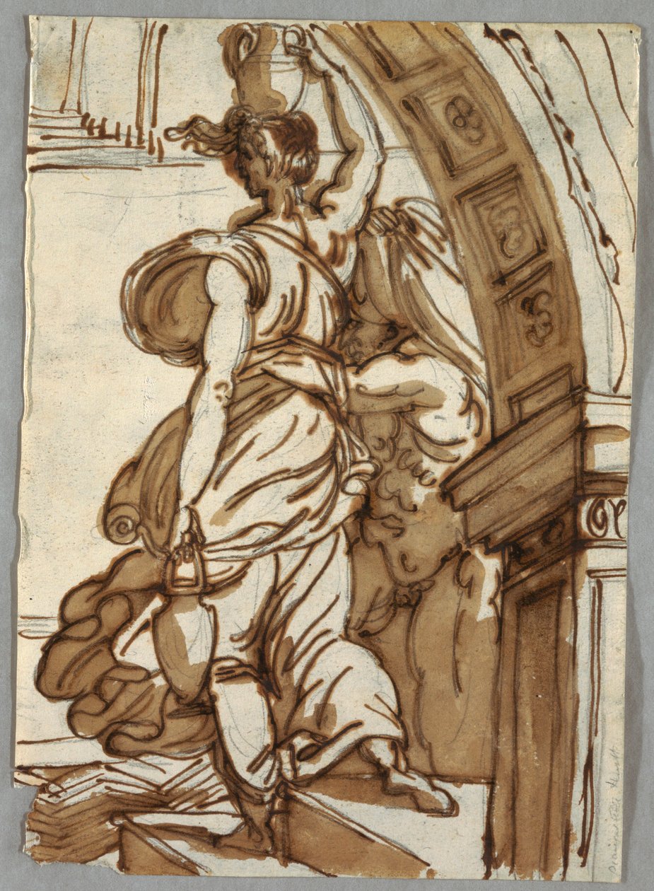 Disegno, Incendio del Borgo, dopo Raffaello, fine XVIII secolo da Unbekannt