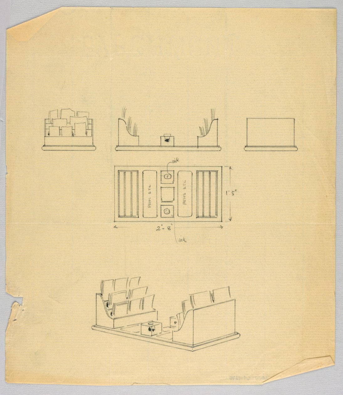 Disegno, Progetto per un Set da Scrivania da Unbekannt
