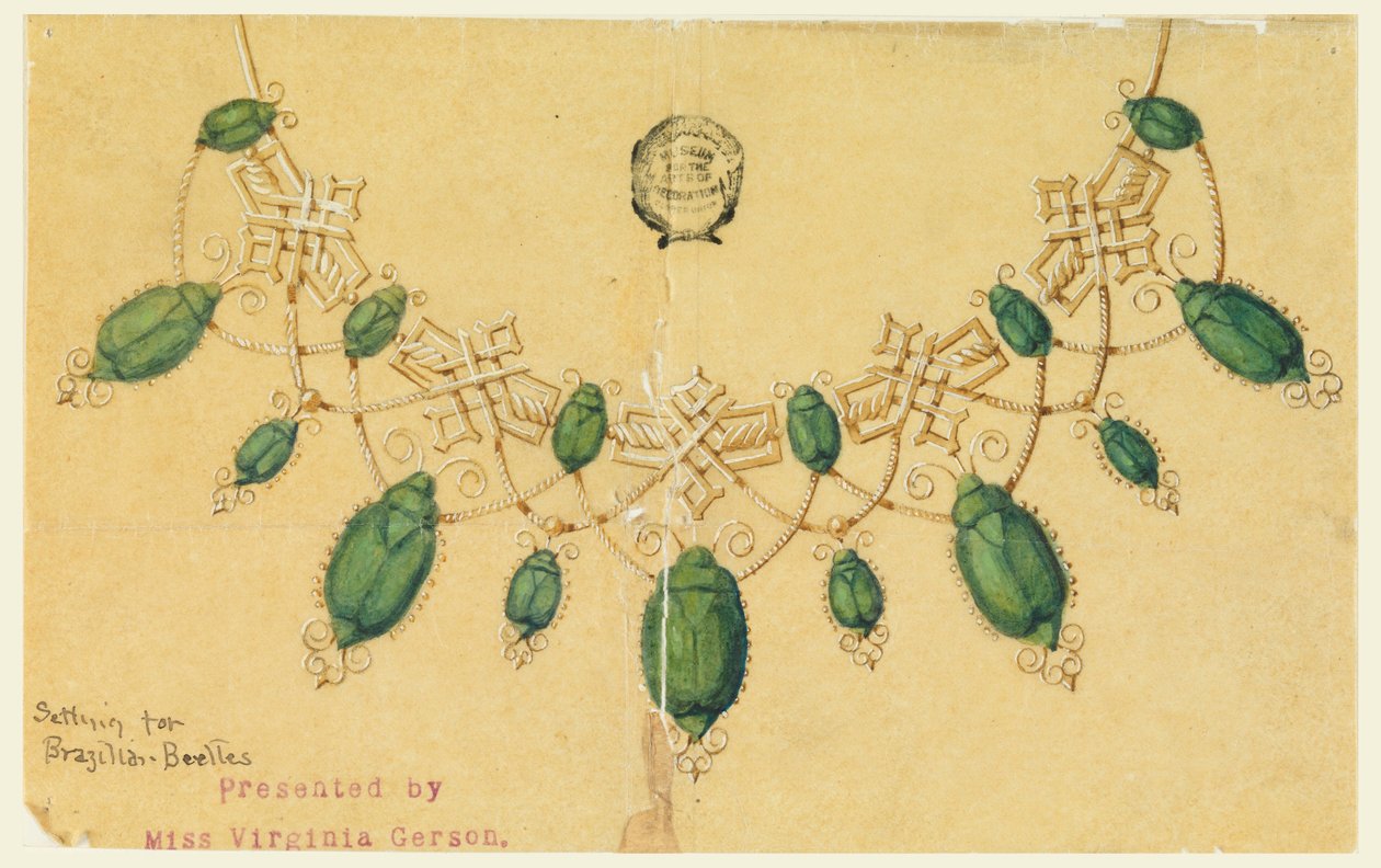 Disegno, Progetto per Collana con Scarabei Brasiliani da Unbekannt