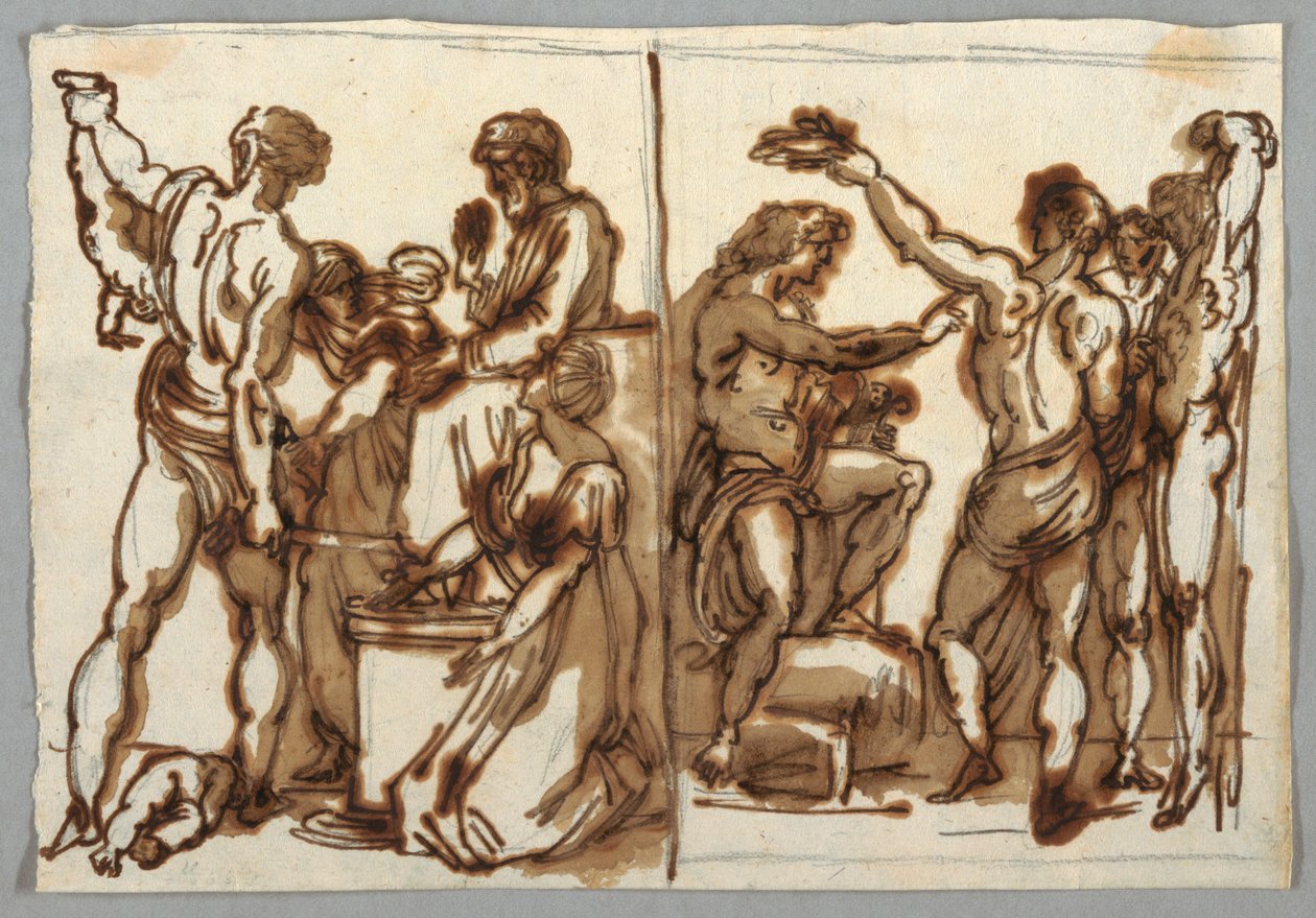 Disegno, Il giudizio di Salomone; La scuoiatura di Marsia, ca. 1820 da Unbekannt