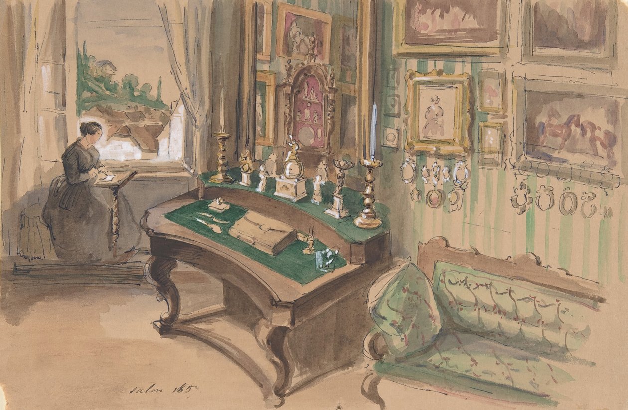 Disegno di un interno: Salone, 1857 da Unbekannt