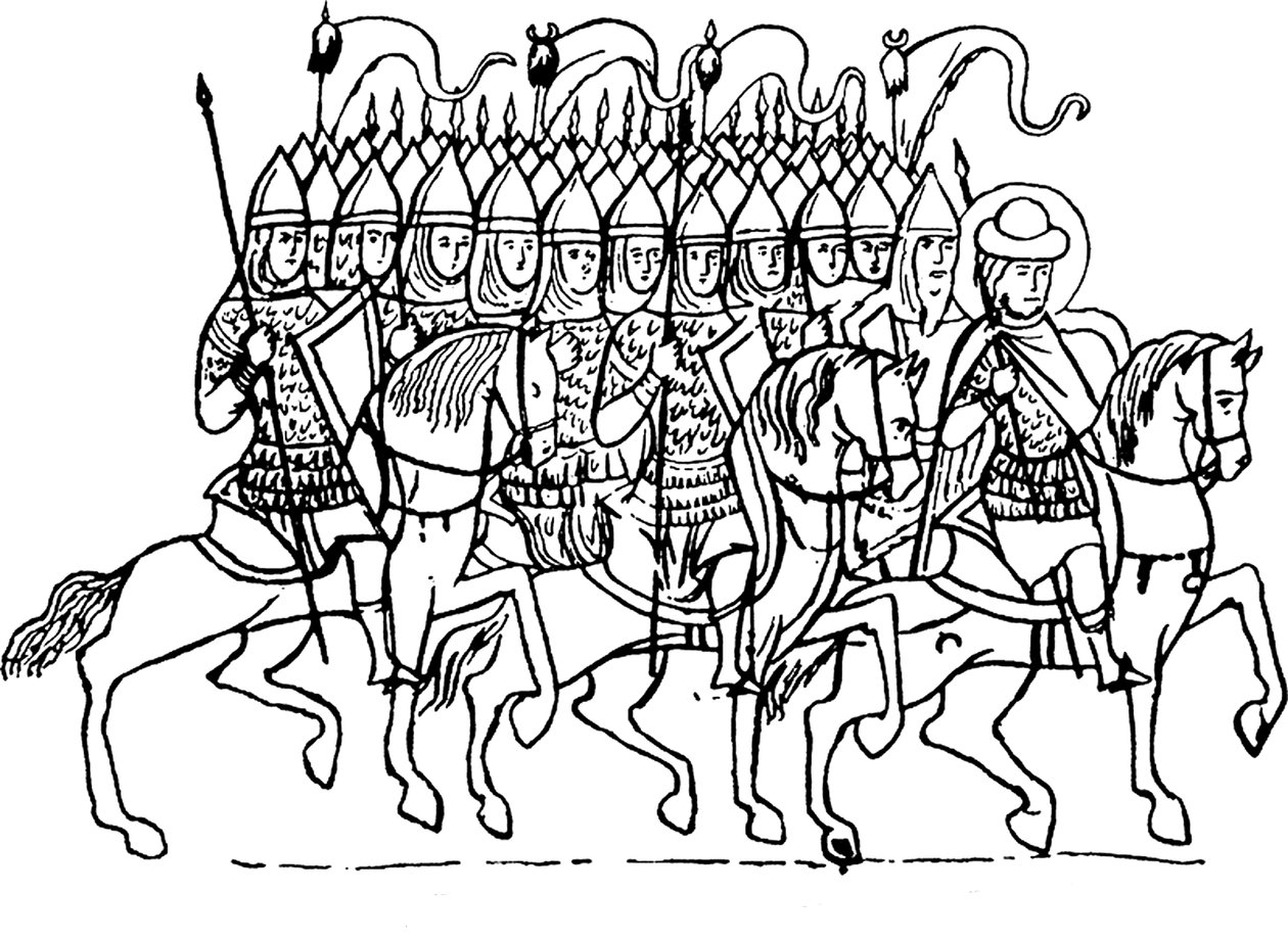 Druzhina del Principe Boris dalla Storia dei Santi Boris e Gleb da Unbekannt