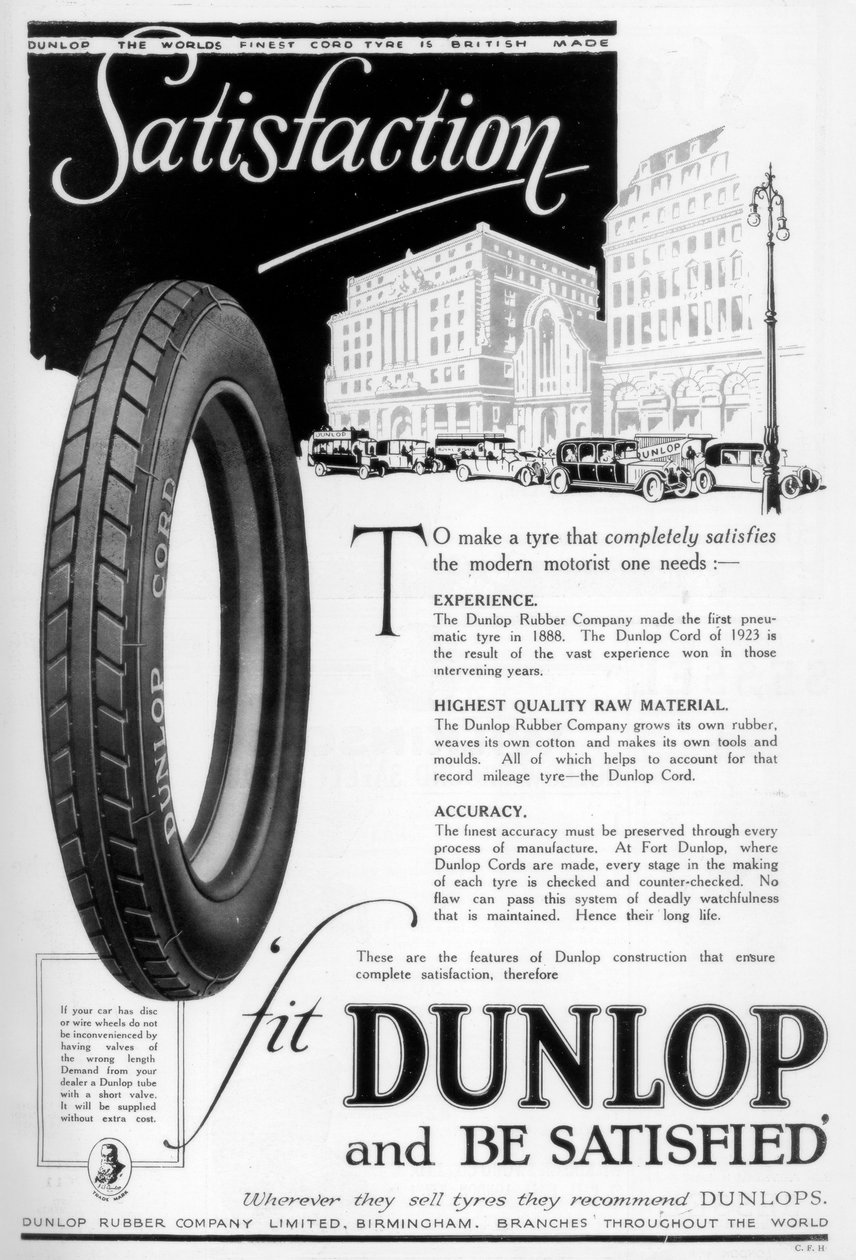Pubblicità Dunlop, 1923 da Unbekannt