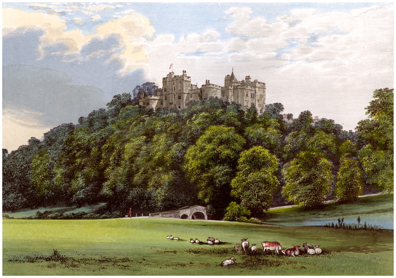 Castello di Dunster, casa della famiglia Fownes-Luttrell, Somerset, c1880 da Unbekannt