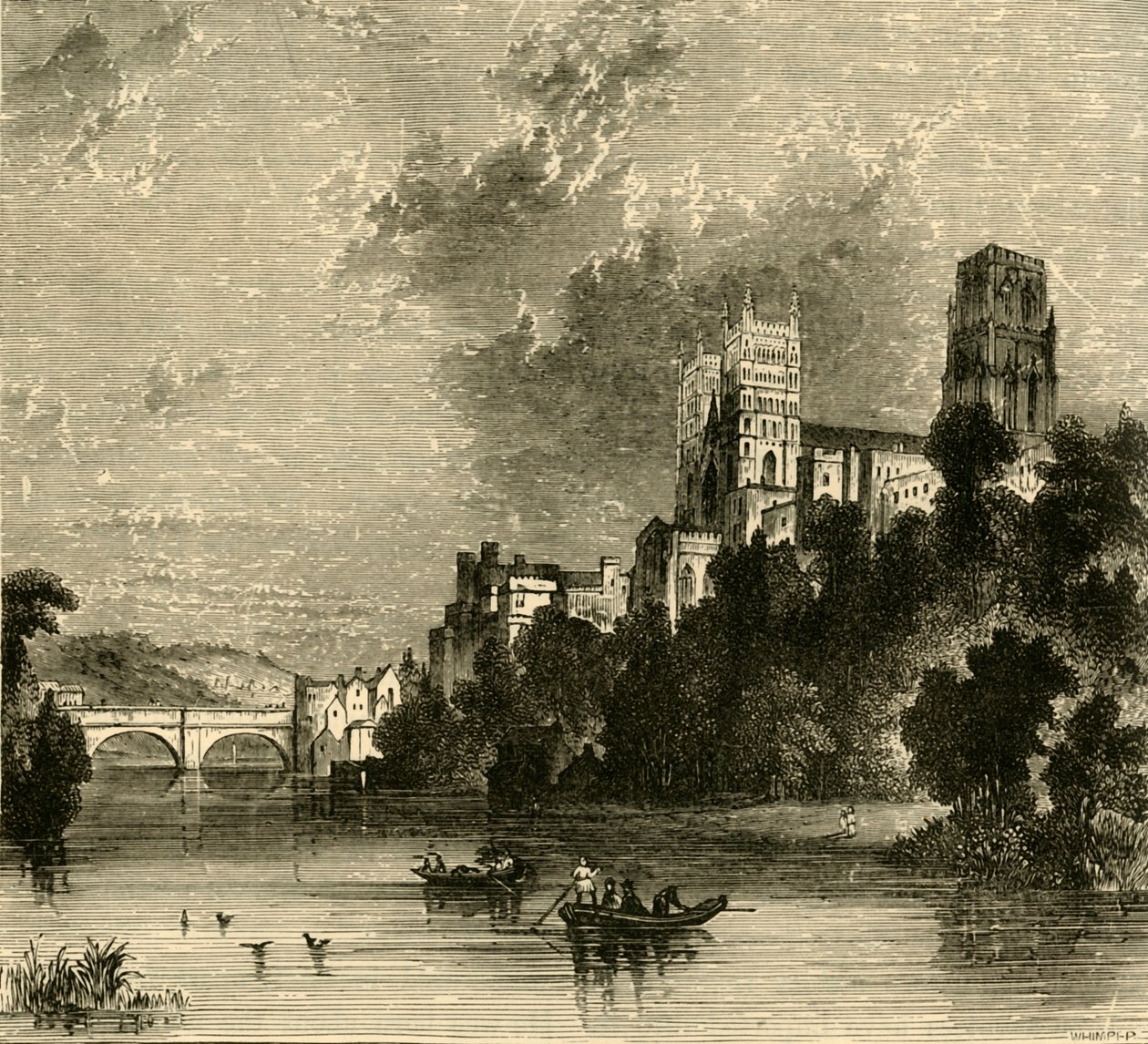 Cattedrale di Durham da sud-ovest, 1898 da Unbekannt