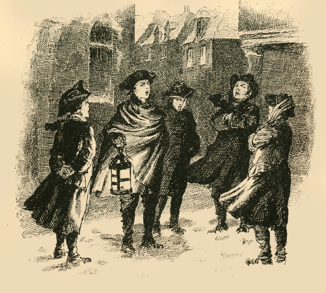 Durante i mesi invernali gli scolari venivano mandati a cantare per le strade, 1907 da Unbekannt