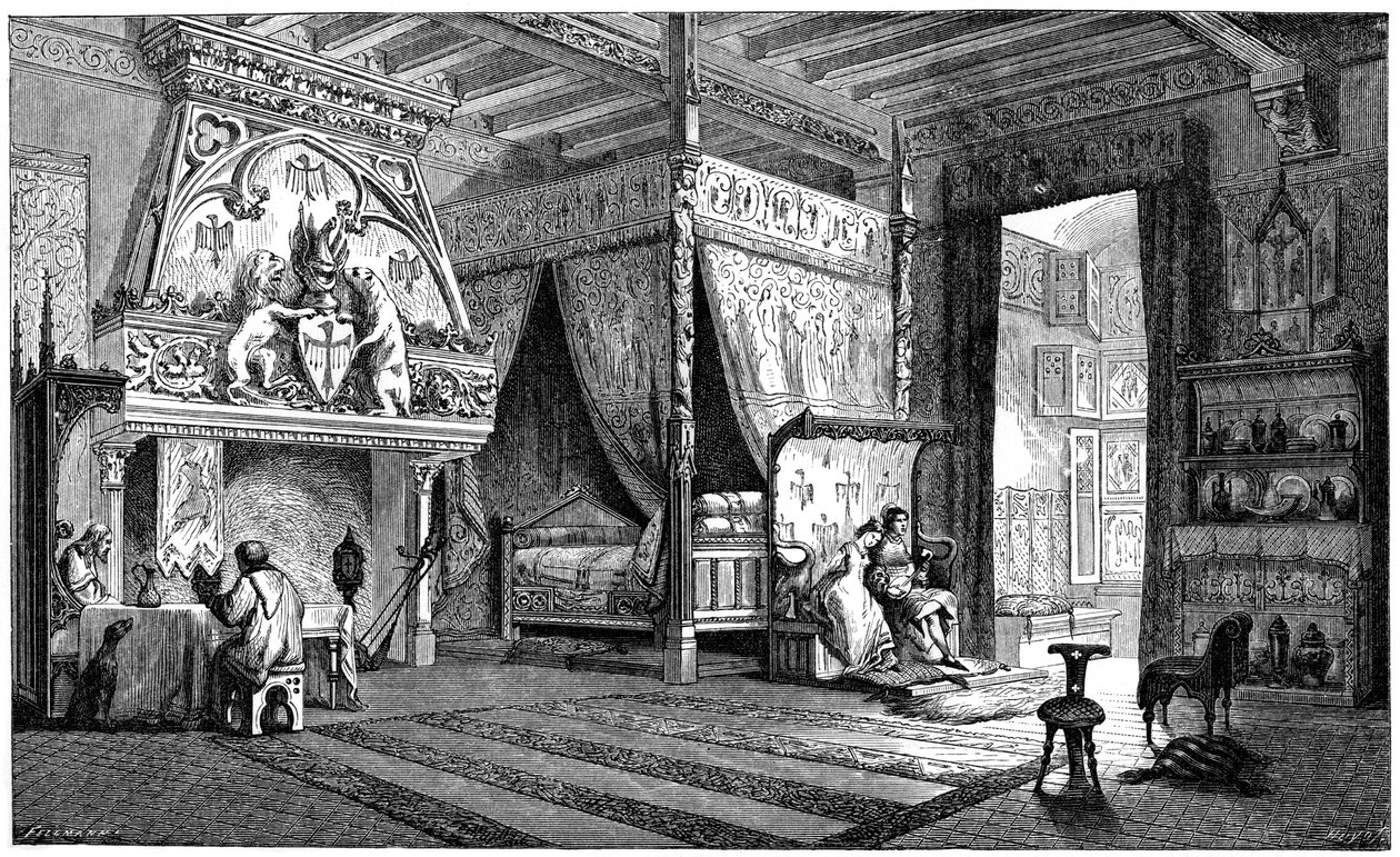Sala di un signore del XIV secolo, 1870 da Unbekannt
