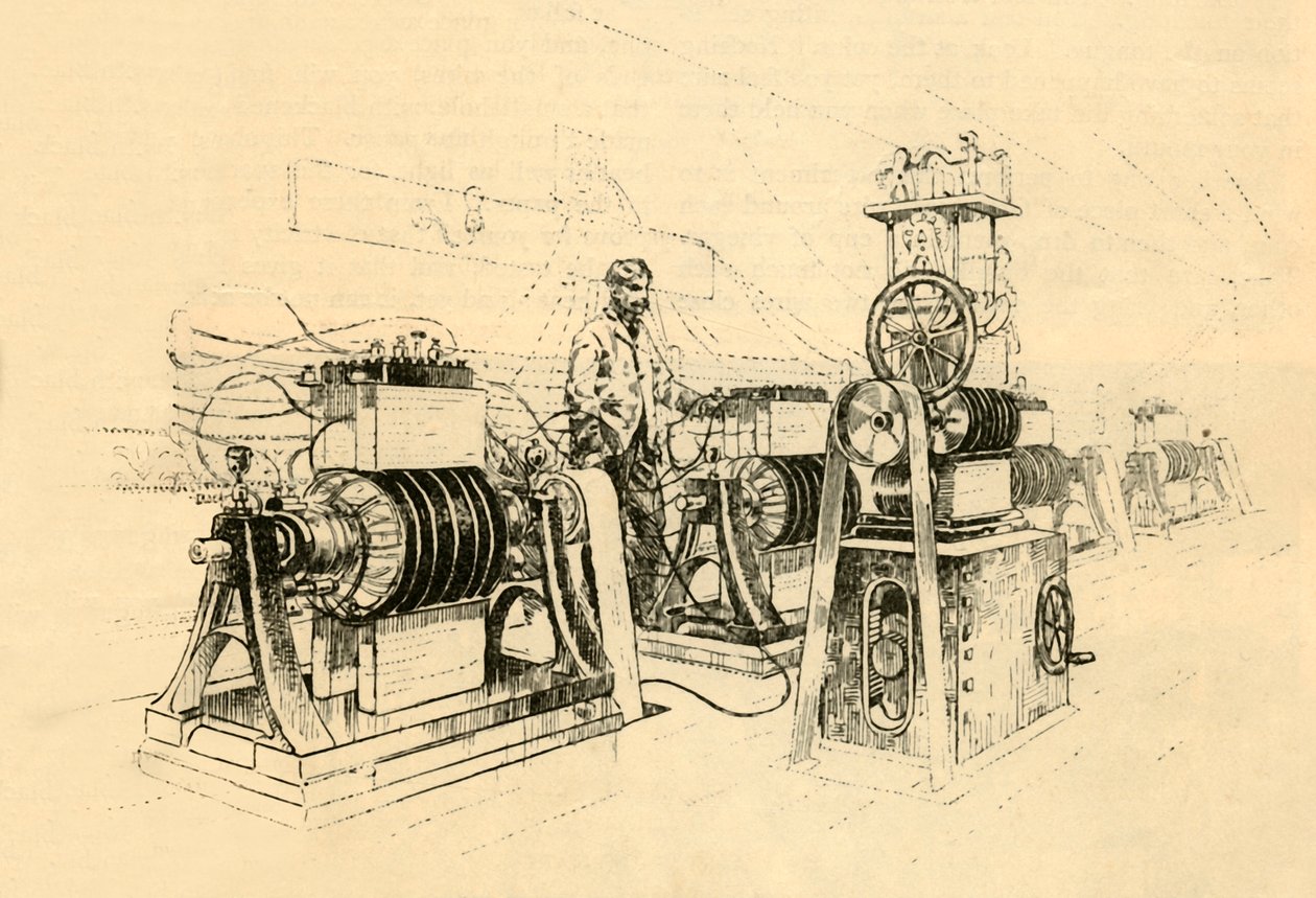 Macchine dinamo-elettriche, funzionanti a vapore e producendo magneto-elettricità, 1882 da Unbekannt