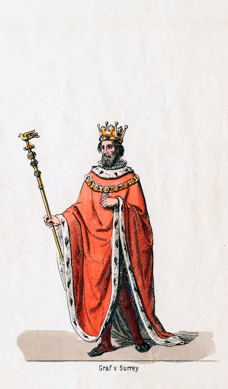Conte di Surrey, costume per il dramma di Shakespeare, Enrico VIII, XIX secolo da Unbekannt