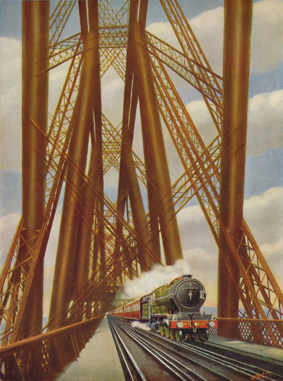 East Coast Express che attraversa il Forth Bridge, 1926 da Unbekannt