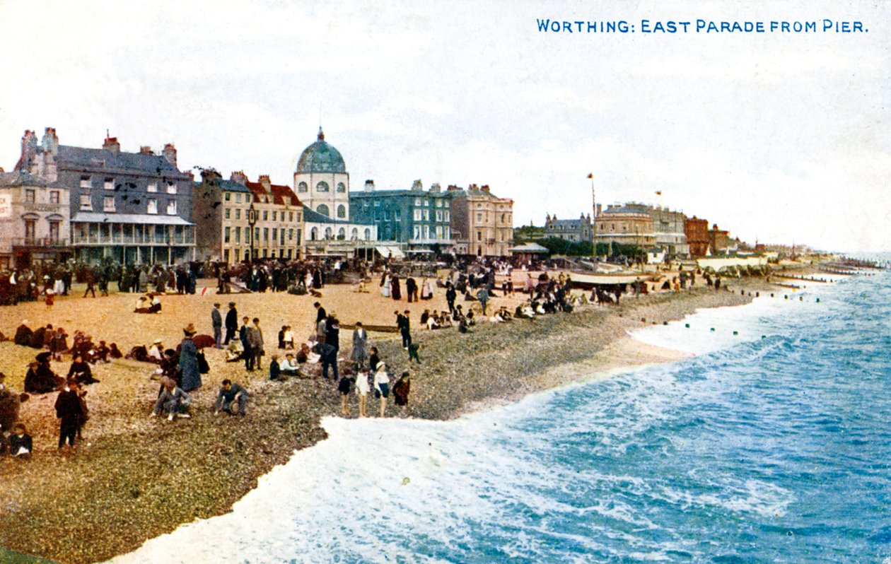 East Parade dal molo, Worthing, Sussex, inizio XX secolo da Unbekannt