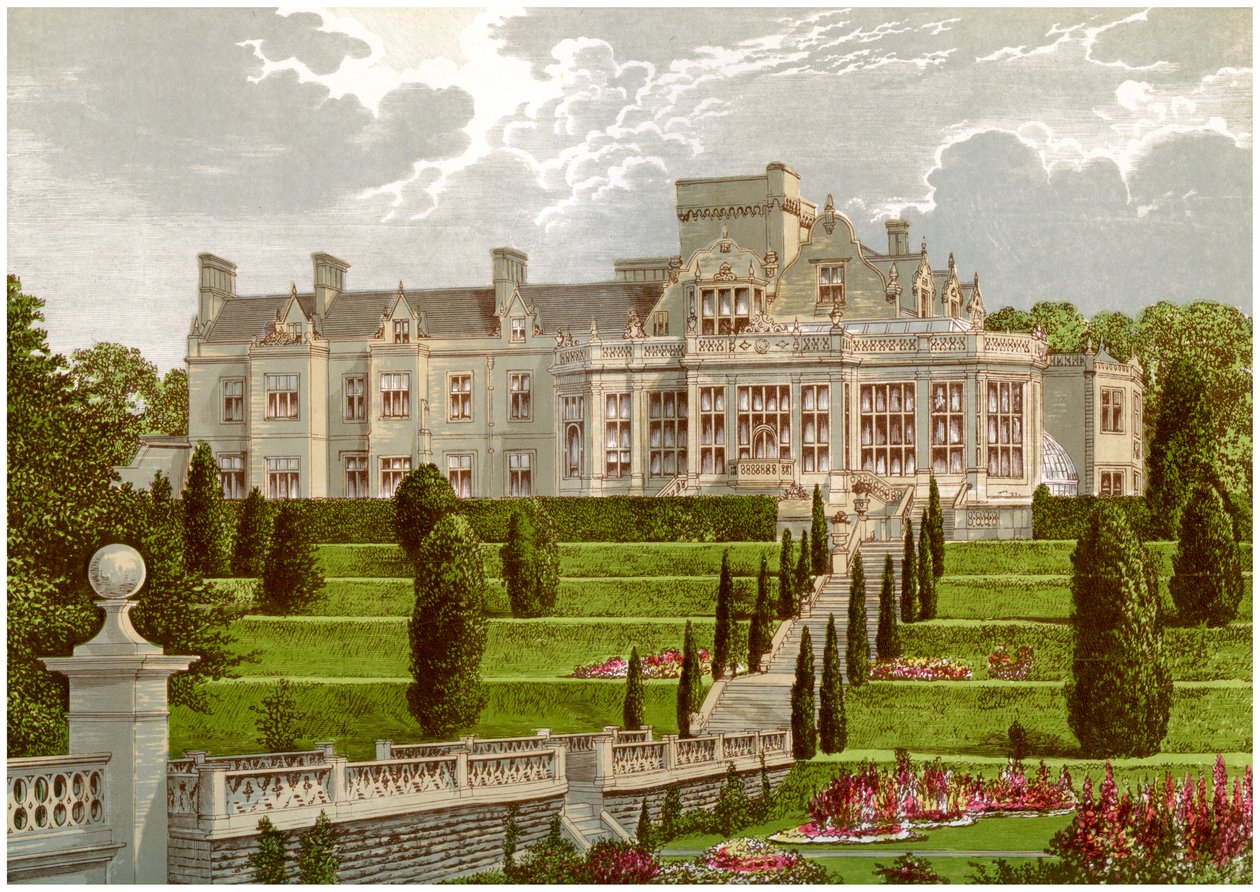 Easton Hall, Lincolnshire, casa del baronetto Cholmeley, c1880 da Unbekannt
