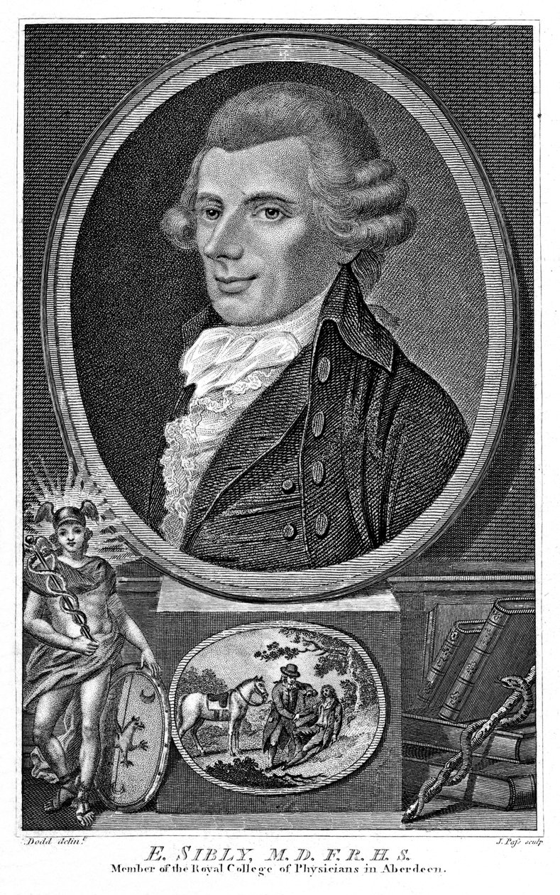 Ebenezer Sibly, astrologo e medico britannico, fine XVIII secolo da Unbekannt
