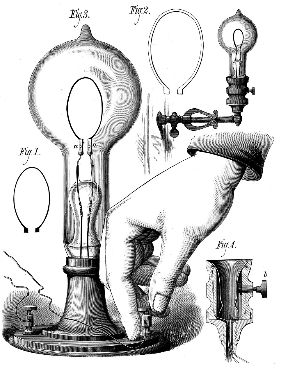 Lampada a filamento di carbonio di Edison, 1880 da Unbekannt