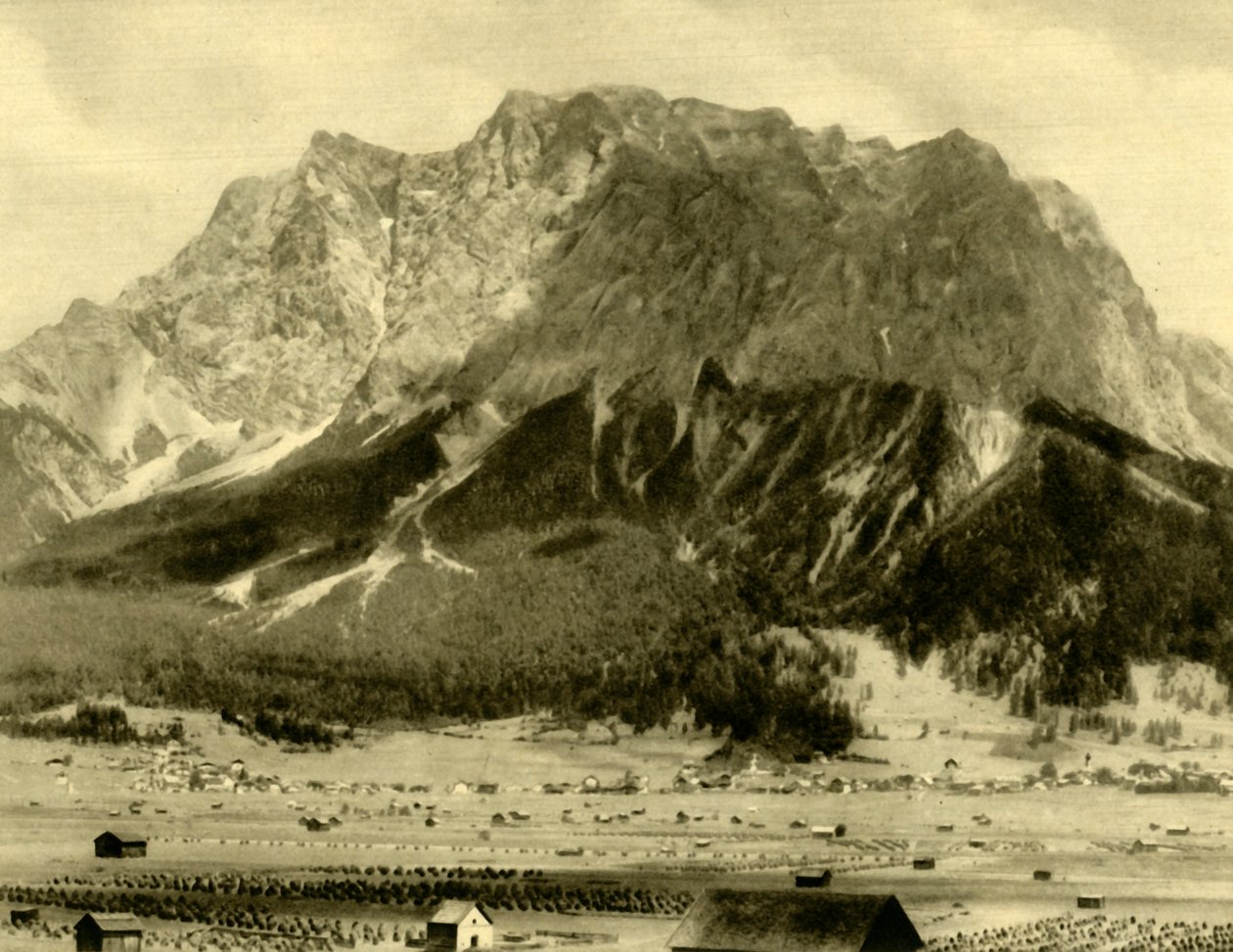 Ehrwald e le montagne del Wetterstein, Tirolo, Austria, c1935 da Unbekannt