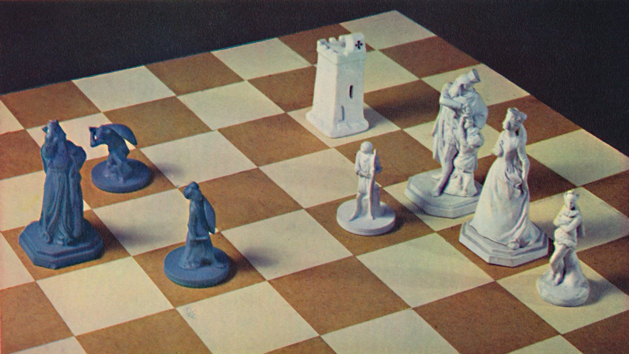 Scacchi del XVIII secolo in ceramica blu e bianca da Unbekannt