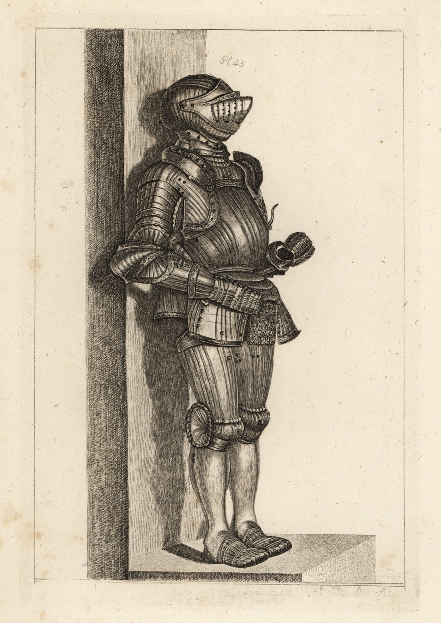 Elegante armatura scanalata portata da Lord Warwick dalla Germania da Unbekannt