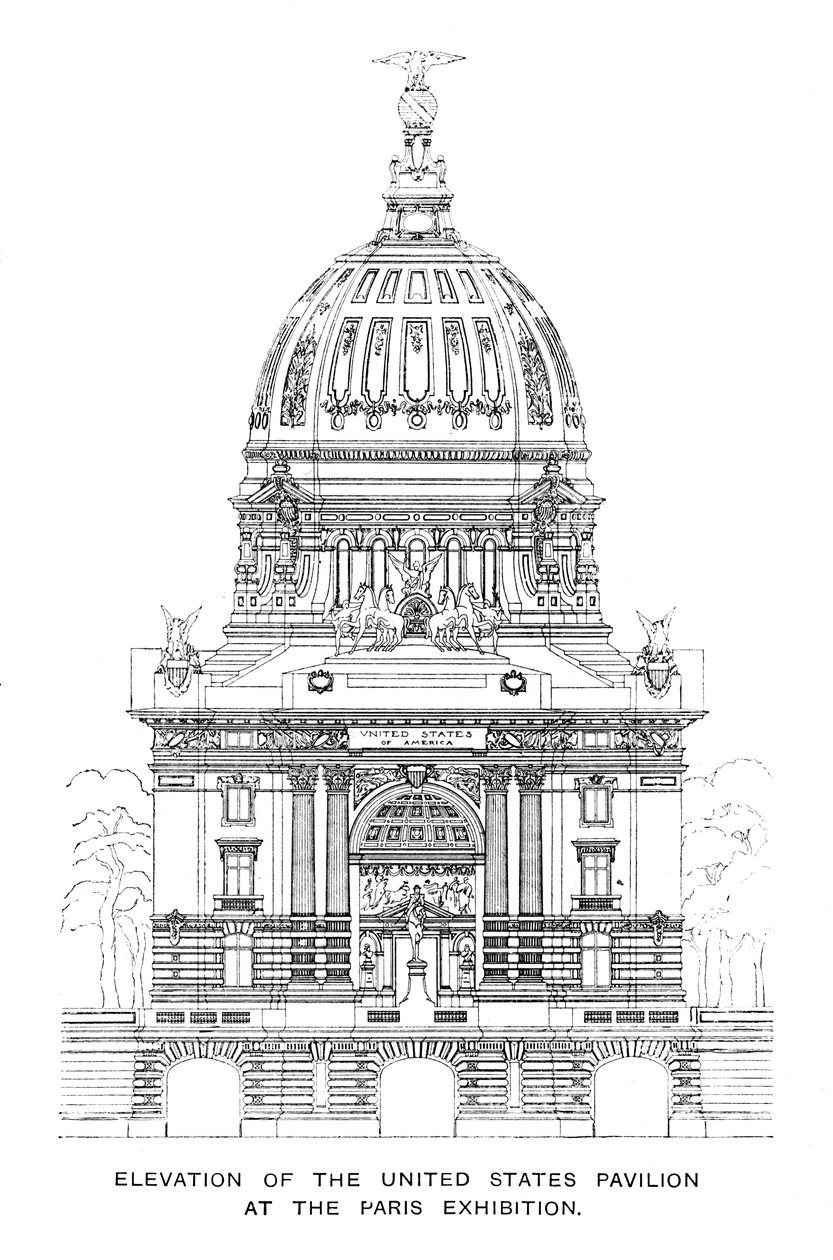 Elevazione del Padiglione degli Stati Uniti all