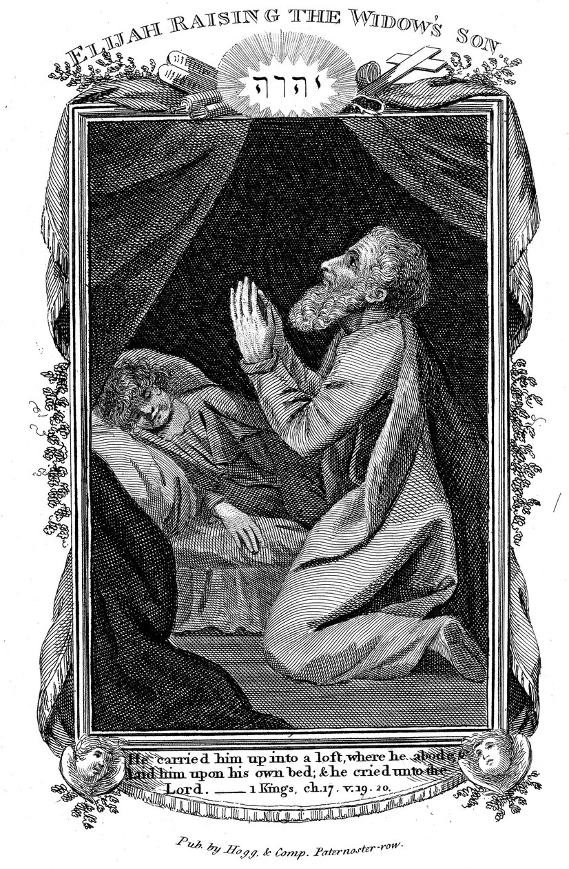 Elia risuscita il figlio della vedova, c1808 da Unbekannt