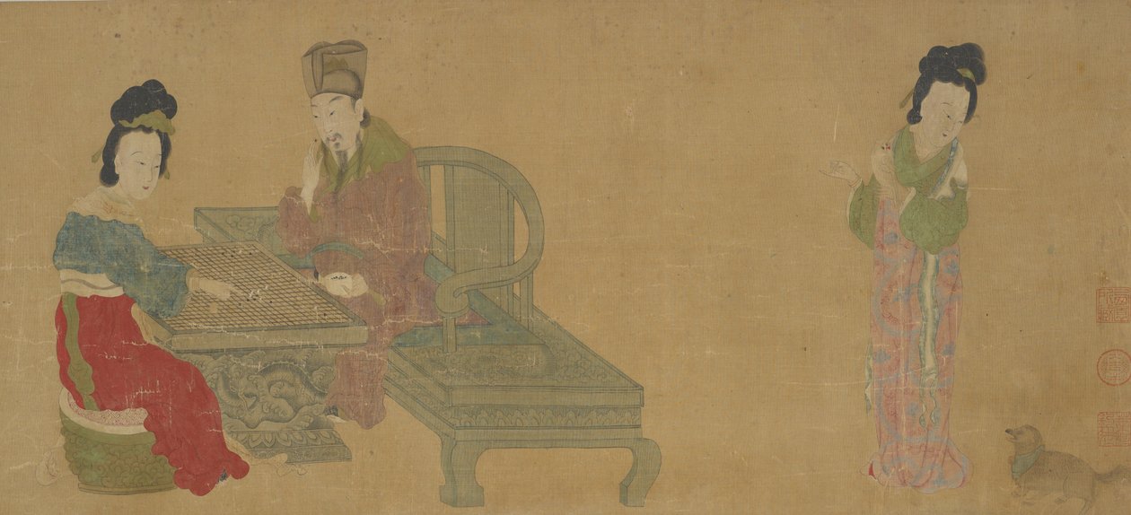Imperatore Minghuang e Consorte Yang che Giocano a Weiqi, dinastia Ming o Qing, XVII secolo da Unbekannt