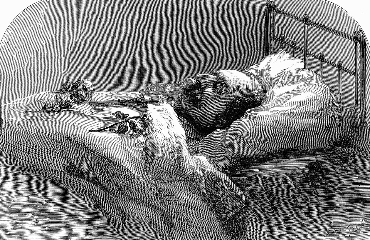 Imperatore Napoleone III di Francia sul letto di morte, 1873 da Unbekannt