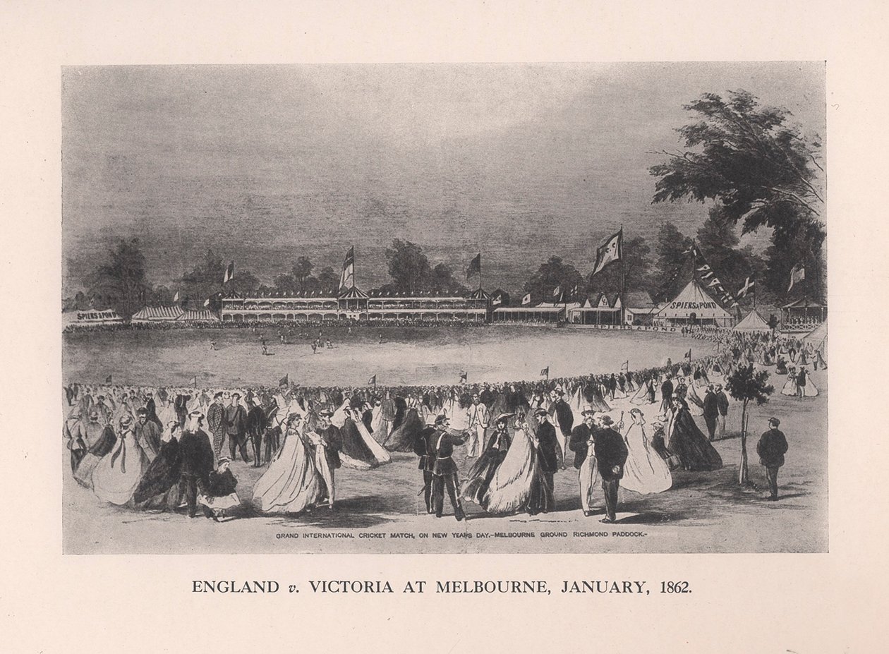 Inghilterra contro Victoria a Melbourne, Australia, gennaio 1862 da Unbekannt