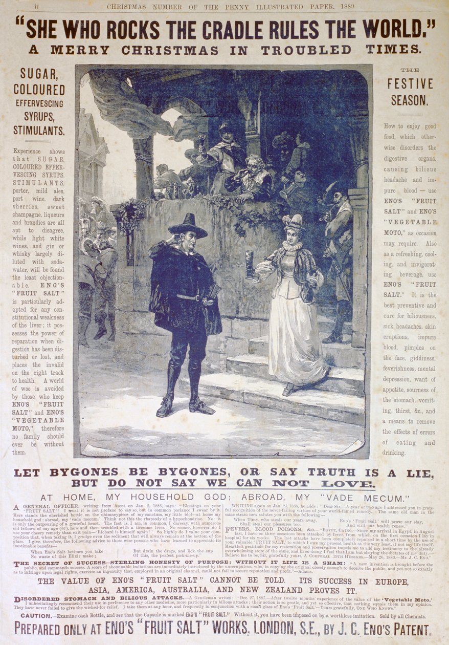 Pubblicità del sale di frutta Enos, 1889 da Unbekannt
