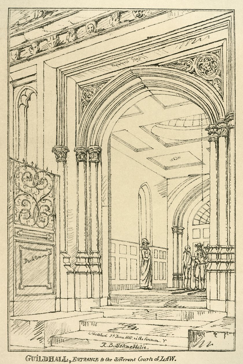 Ingresso ai diversi tribunali, Guildhall, Londra, giugno 1815 1886 da Unbekannt