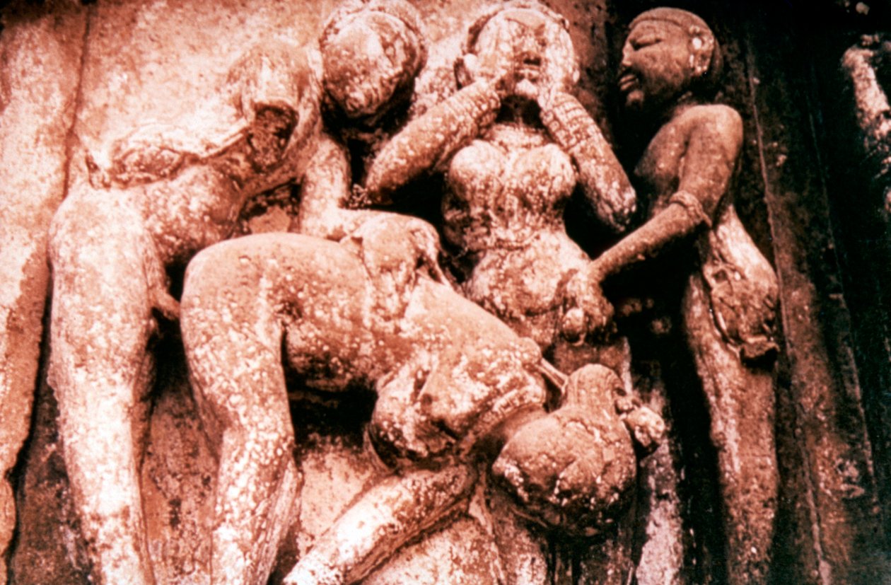 Scultura erotica, tempio indù, Khajuraho, India, 950 - 1050 da Unbekannt