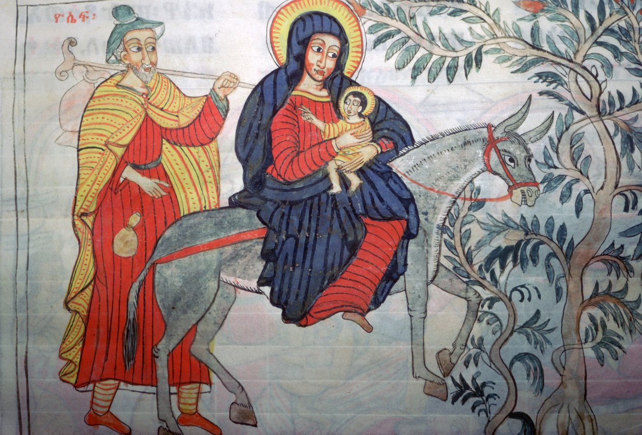 Illustrazione etiope della Fuga in Egitto da Unbekannt