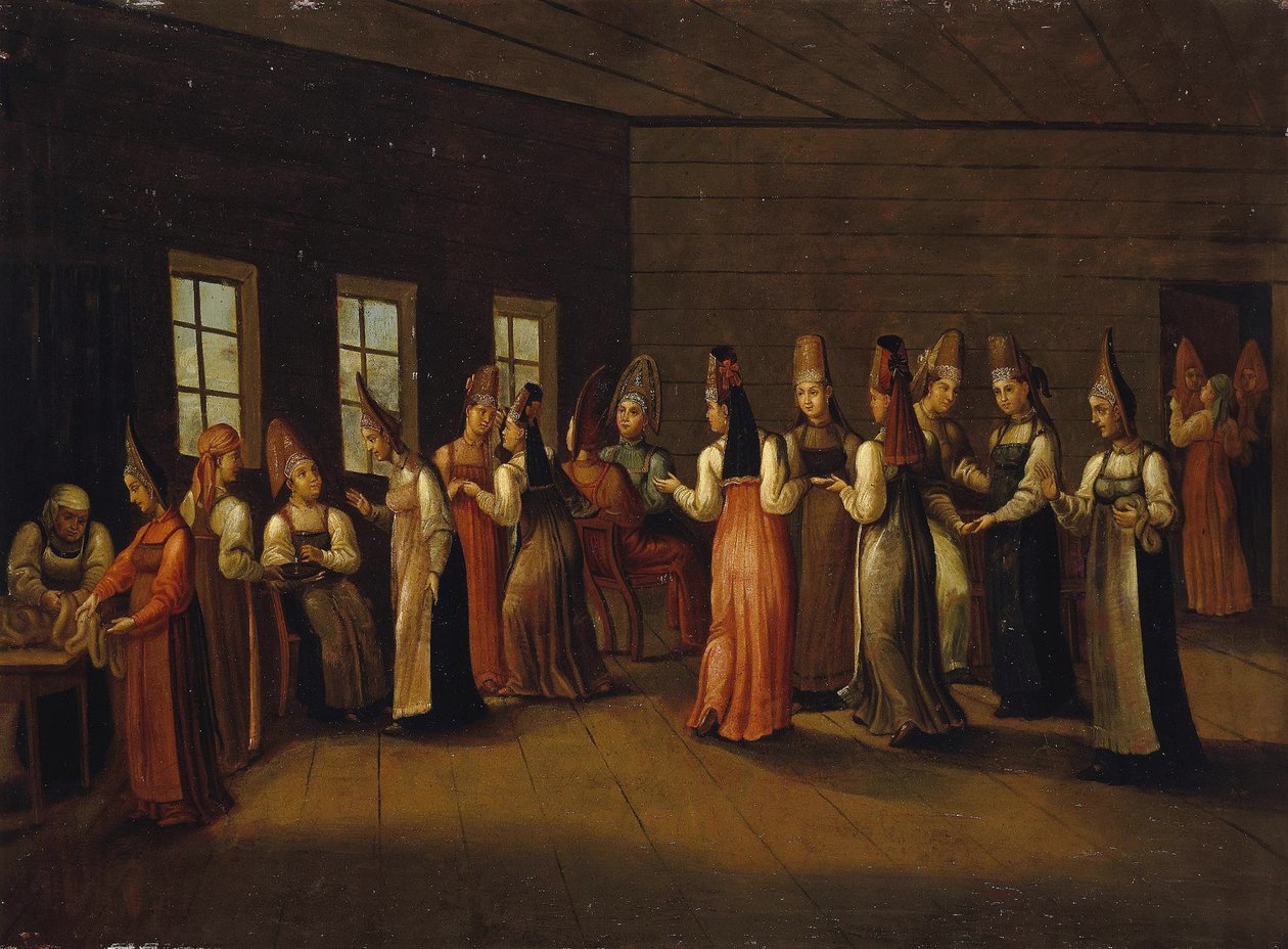 Festa della vigilia di nozze in casa di un mercante, primo quarto del XIX secolo da Unbekannt