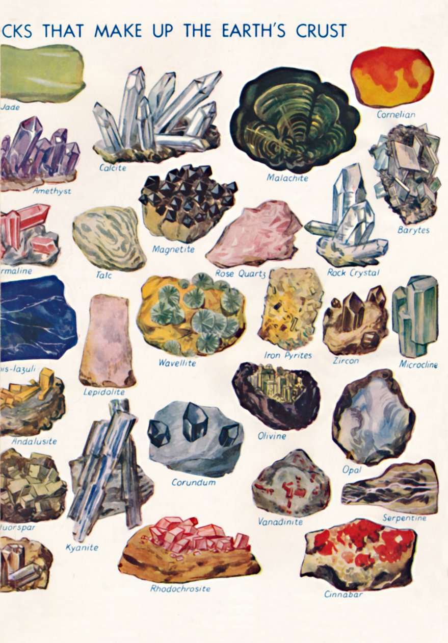 Esempi delle diverse rocce che compongono la crosta terrestre, 1935 da Unbekannt