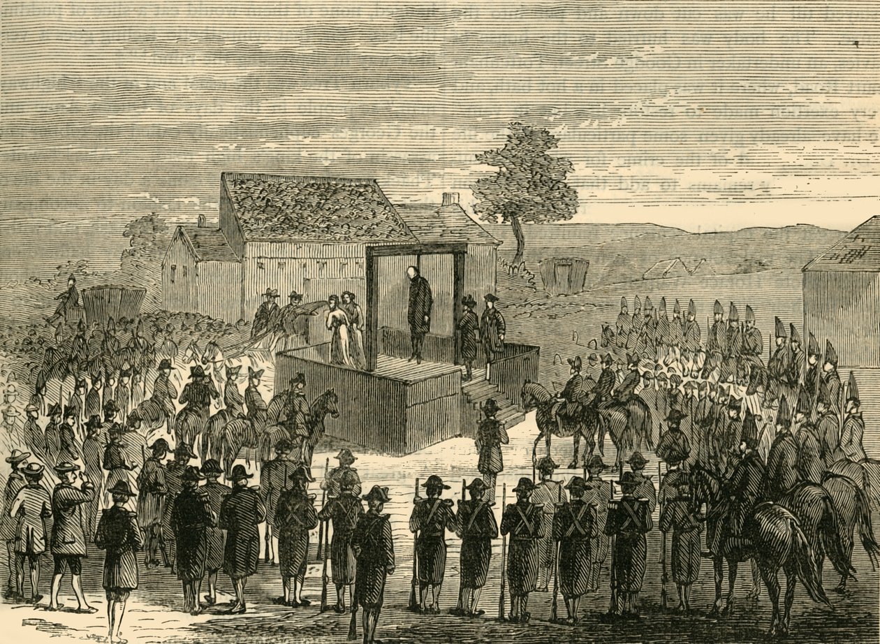 Esecuzione di Lord Ferrers a Tyburn, 1760, c1876 da Unbekannt